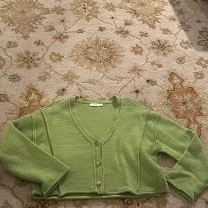 Lush Lime Button-Up Cardigan